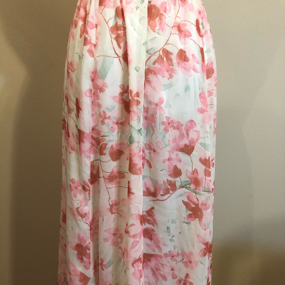 NWOT Leith White & Pink Floral Print Maxi Dress - Picture 9 of 10